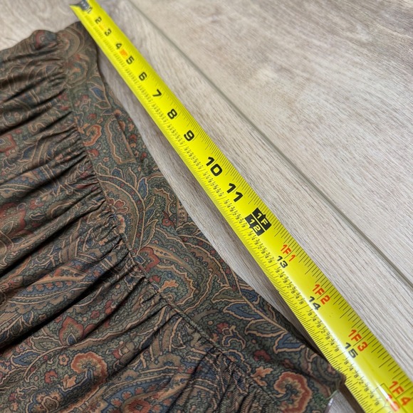 Vintage Brown Paisley Midi Skirt Dark Academia A Line Chaus Old Money Twee - Picture 10 of 11